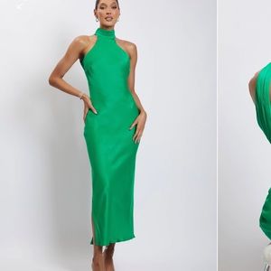 Gorgeous Meshki Maxi Backless Emerald Green Dress